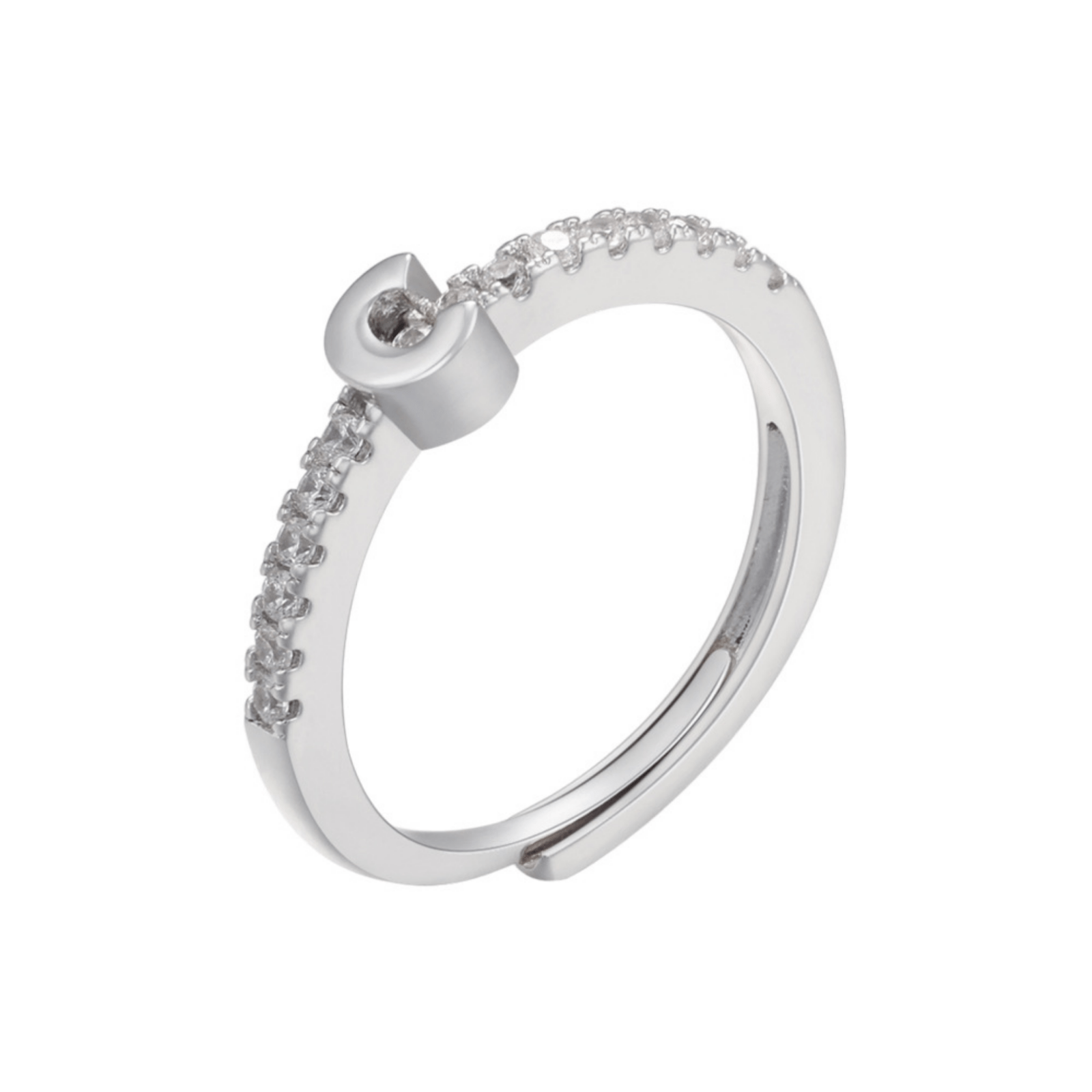 RICCARDI - BAGUE AJUSTABLE "Elegant Initial Sparkle" - Riccardi